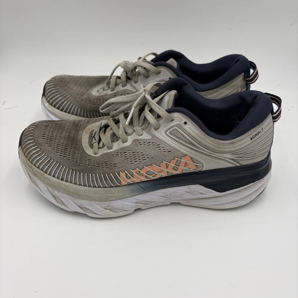 Hoka One Of One Bondi 7 Women’s Size 8.5 Lunar Rock Running Sneakers Used
